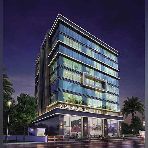 modern office space in Kharadi Pune, premium showroom in Kharadi Pune, commercial building on Nagar Road Pune, office near EON IT Park Kharadi, retail space in prime Kharadi location, corporate office interior in Pune, glass facade commercial property Pune, office with parking in Kharadi, business workspace in Pune, high street retail space Kharadi